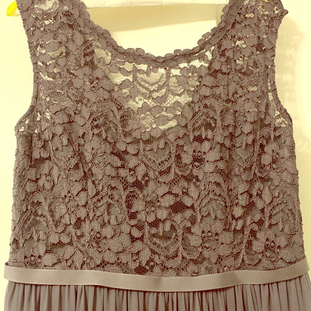 David’s Bridal dress in pewter